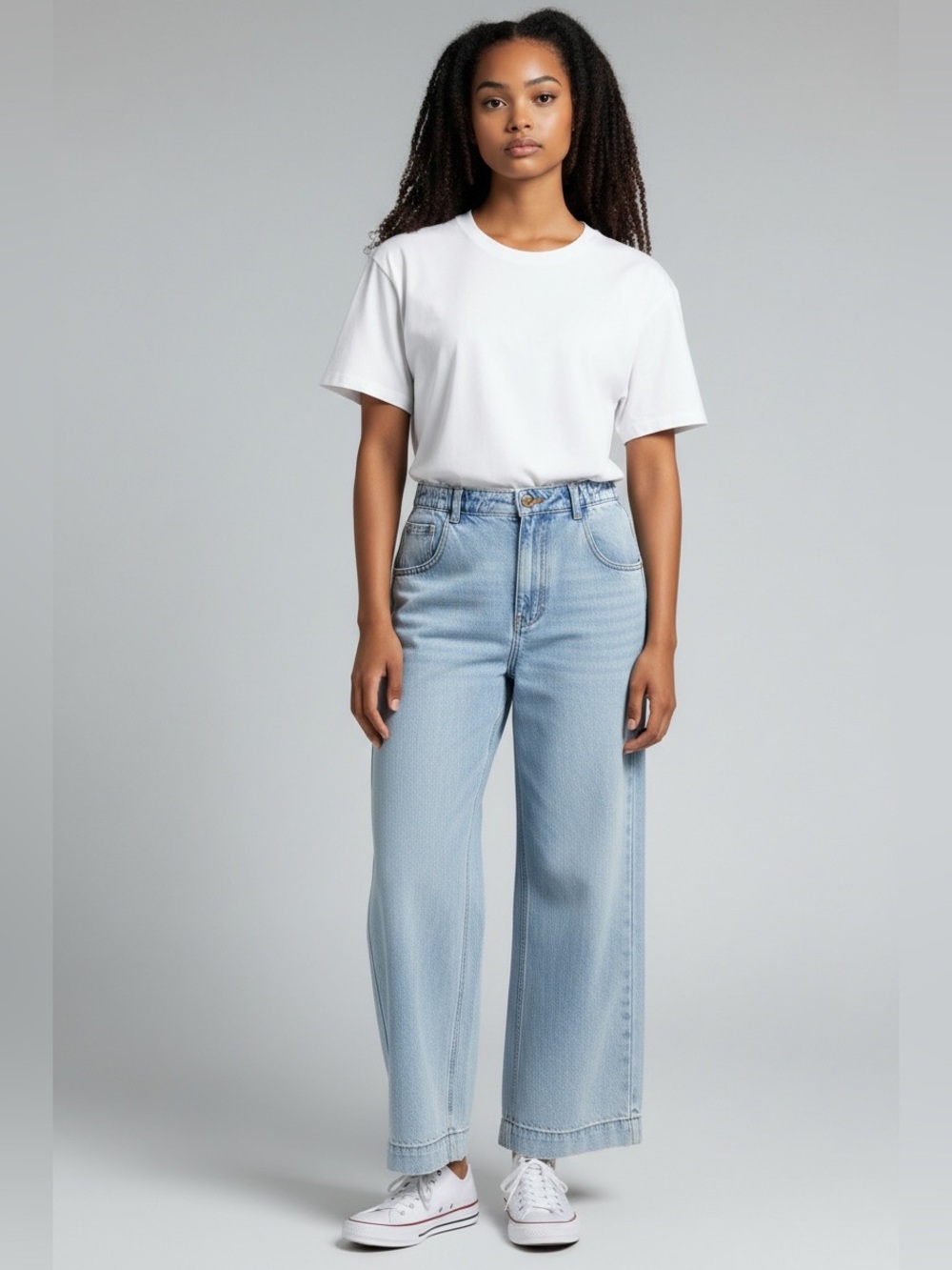 Talbots Light Blue Wide-Leg High-Rise Jeans